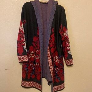 NWT Maxsport Hooded Long Open Cardigan with Pockets Size Medium